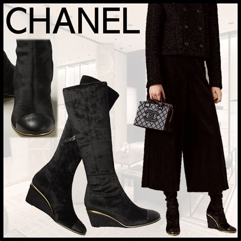 chanel blue velvet high boots|chanel shoes price list.